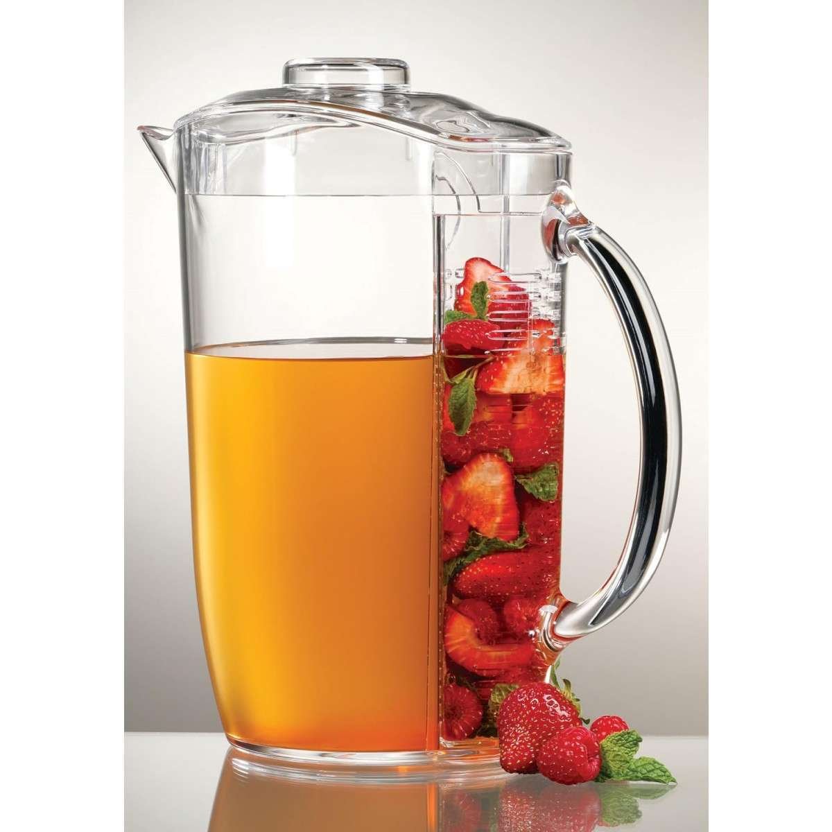 Infusion Pro Borraccia Con Infusore Per Frutta Con Manicotto Isolato E EBook Con 50 Ricette Per