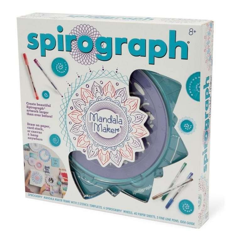 Aladine - Kit Pochoir & Support Mandala 10 cm - Pour Créer Mandalas en Dot Painting - Peinture sur Galet, Bois, Tissus, Toiles - Dotting Peinture Points - Loisirs Créatifs - 85500
